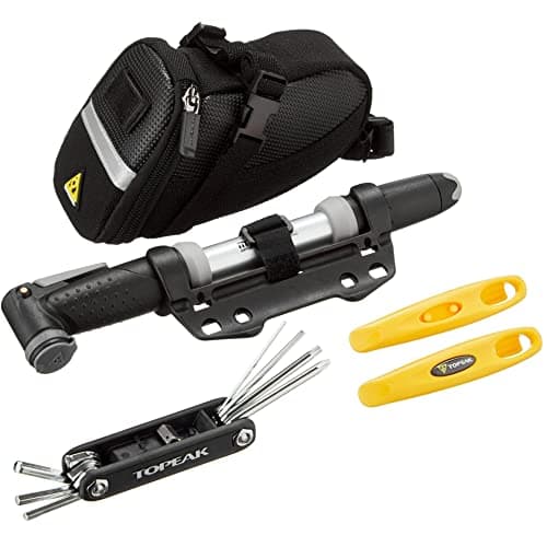 Image of Topeak Deluxe Cycling Accessory Kit, includes Mini Pump/Multi-tool/Tyre Levers/Saddle Bag