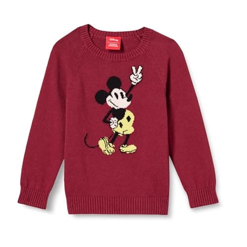 Image of Amazon Essentials Disney | Marvel | Star Wars Boys' Crewneck Sweaters, Happy Mickey - Boys, 11-12 Years