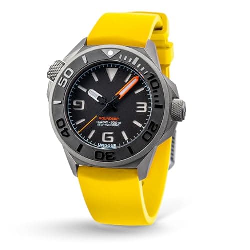 Image of UNDONE Aquadeep Automatic Dive Watch for Men 43mm (1.69 inches) 500M Water Resistance Wristwatch Diver for Men with Rubber Strap, 43mm
