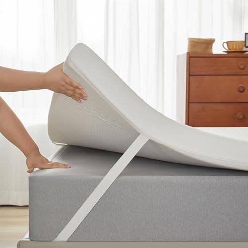Image of Luxury 7cm (3inch) ZenFloat® Memory Foam Mattress Topper Enhancer Overlay Dual-Layer Back Pain Relief, Includes Cool Bamboo Tech Zip Removable Washable Cover (Double)