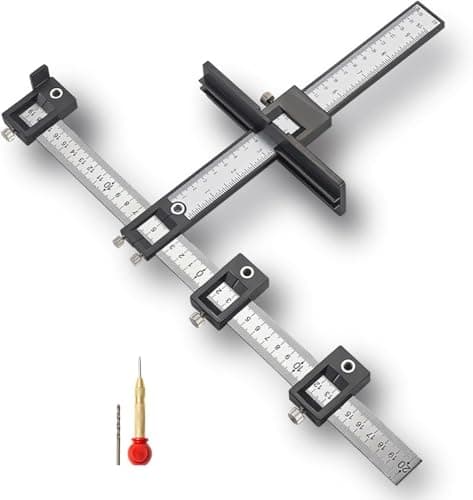 Image of Wenrecu Punch Locator Drill Guide Woodworking Drill Guide Tool Cabinet Sleeve Hardware Jig ABS Plastic Wood Drilling Dowelling Hole for Installation of Handles Knobs Doors Drawer Pull (Black)