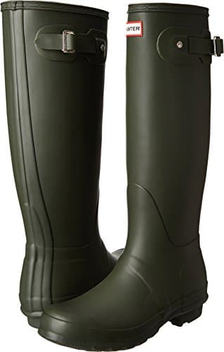 Image of Hunter Women Original Tall Wellington Boots, Green (Dark Olive), 7 UK (41 EU)