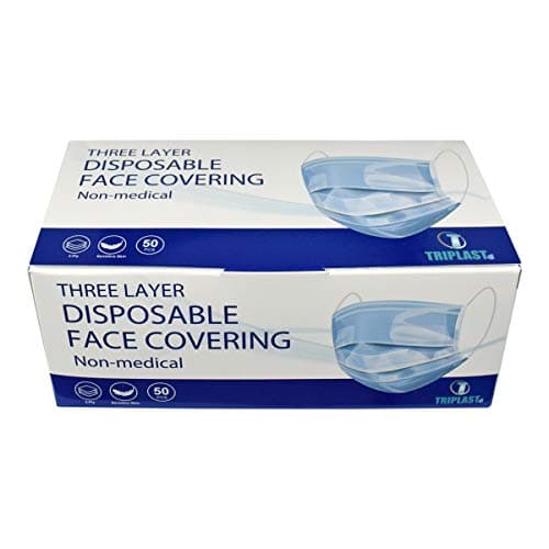 Image of Triplast Disposable 3 Ply Face Masks | Pack of 50
