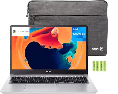 Image of Acer Chromebook 315 15.6" HD IPS Laptop, 4GB RAM, 128GB Storage, Intel Pentium N6000 4-Core, Numeric Keypad, Wi-Fi 6, Bluetooth, SD Card Reader, Type-C, Operating System