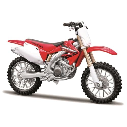 Image of May Cheong Bburago Honda CRF450 Motorbike - Incredibly Detailed Die-Cast Replica Collectible Model - 1:18 Scale, Red