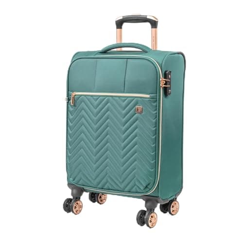 Image of Gino Ferrari Luggage Softside Suitcase with Wheels - Soft Shell Travel Wheeled Cases | Softer Premium Detailed Suitcases for Holidays, Breaks and Getaways (Teal, Cabin)