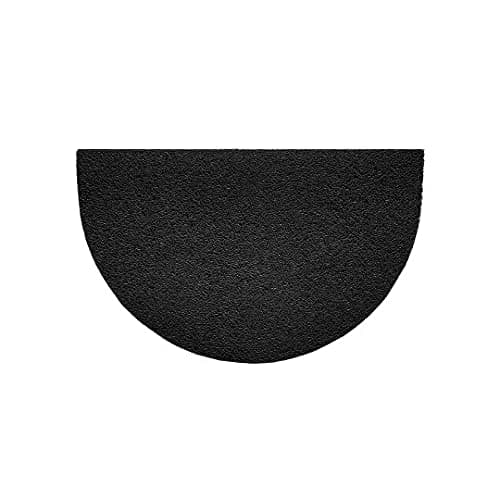 Image of Nicoman Embossed Halfmoon Half Circle Door Mat Dirt-Trapper Jet-Washable Doormat 70x44cm (Black, PLAIN) - Use Indoor or Sheltered Outdoor