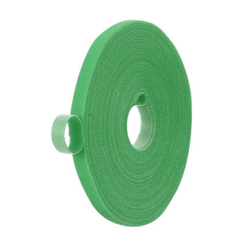 Image of PATIKIL 0.4IN x 33FT Hook and Loop Tape, Double-Sided Nylon Strips Reusable Cable Ties Roll Multi-Purpose Cord Management Tape Wrap Fastener for Home Office, Green