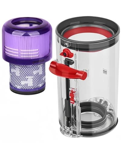 Image of Dust Bin Replacement with HEPA Filter Compatible with Dyson V11 V15 SV14 SV15 SV22 Cordless Vacuum Cleaner, Large Clear Canister Dust Bin Spare Parts, Restore Suction Power