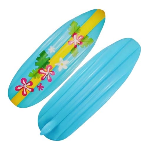 Image of Inflatable Surfboard Bodyboard,Large PVC Inflatable Pool Float,Water Floating Boards,Swimming Pool Floating Toys for Kids Adults Surf Hawaiian Theme Summer Sea Party