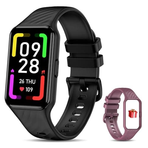 Image of Smart Watch for Men Women,1.47 inches Fitness Watch with 24 Sports Modes,2Straps,Heart Rate,Sleep Monitor,SpO2,Step Counter,Activity Tracker,IPX8 Waterproof,Fast Charging,Smartwatch for Android iOS