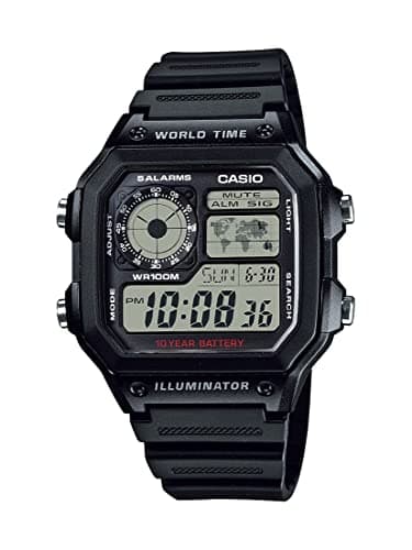 Image of Casio Men Digital Japanese Quartz Watch with Resin Strap AE1200WH-1A