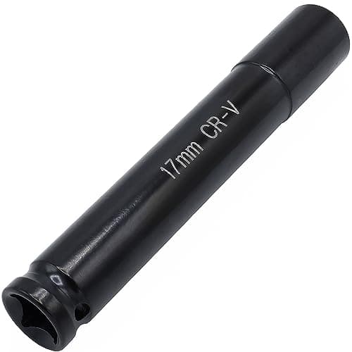 Image of 1/2" Drive by 17mm Deep Impact Socket, Heat-Treated CR-V Steel 6" Length, 6-Point Metric Size (17mm)