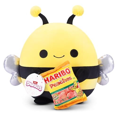 Image of Snackles Licensed Series 3 14-inch Plush Bee with Haribo (Peaches) (IZZY) by ZURU, Plush with License Snack Brand Accessory