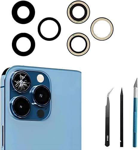 Image of Dakexiong 13 Pro/Pro Max Back Camera Lens Replacement for iPhone 13 Pro/iPhone 13 Pro Max Rear Camera Glass Lens Replacement+ Repair Tool Kit, Anti-Scratch & Waterproof.
