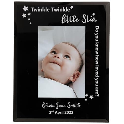 Image of Custom Baby Photo Frame, A Newborn Gift for Boys & Girls, Twinkle Twinkle Little Star Design 6x4 and 7x5