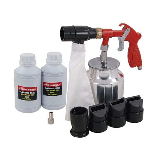 Image of Neilsen CT4694 Air Sandblaster Gun Kit 6-8 Bar 90-116psi 6.5cfm 1/4in BSP with Surface Inside Outside Corner Panel Spot Nozzles 2 x 850g Corundum Sand
