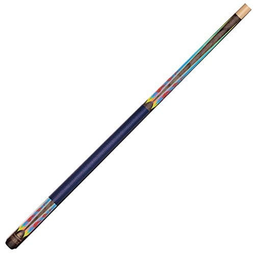 Image of POWERGLIDE Psychedelic | One Pool Cue Stick | Ramin Shaft and Butt with Colourful Decal Design | Pool Joint with Plastic Collar | Assorted Weights | Full Size 57" | 10mm Tip