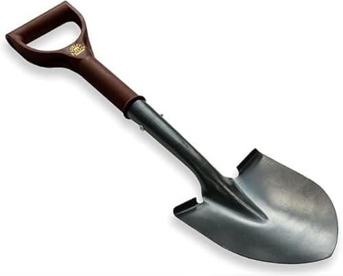 Image of Detecting Innovations Round Point Mini Shovel – Heavy-Duty Carbon Steel Gardening Hand Shovel with Y-Shaped Handle | Multifunctional Digger for Garden, Camping & Outdoor Use