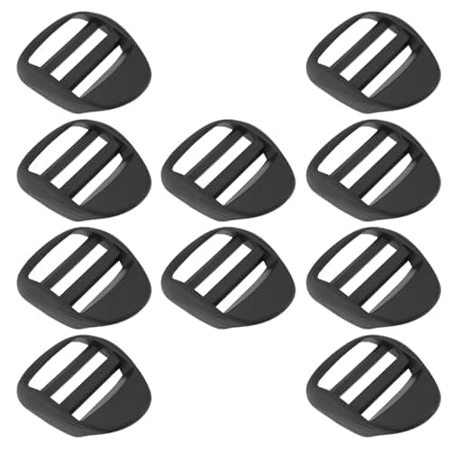 Image of SG Store 10Pcs 1 Inch 25MM Plastic Ladder Slider Adjustable Lock Buckles Tri-Glide Slide Clips for Backpack Strap Belt Replacement and Outdoor Gear Repair