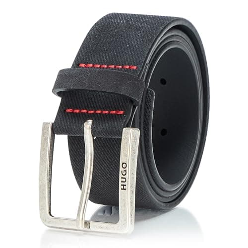 Image of HUGO Men's Gionio Suede Leather Evening Belt, Catfish Black, 36
