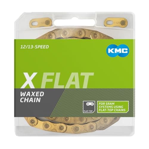 Image of KMC X-Flat 12/13 Speed Waxed Flat Top Chain, 126 Link, Ti-N Gold