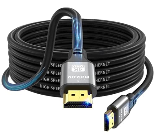 Image of jojobnj 4K HDMI Cable 7m, High Speed HDMI 2.0 Cord 4K@60Hz 18Gbps, Ultra HD,Ethernet Audio Return, 1080p,3D,Arc, HDR Compatible with Xbox,PS5/PS4,HDTV,Laptop ect(Silver)