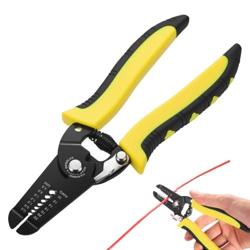 Image of 10-22 AWG Multi Gauge Wire Stripping Pliers, 7 Inch Cable Stripper Tool, Electrical Wire Strippers,Multifunctional Heavy Duty Cable Cutters Electrical Cable Strippers with Safety Lock