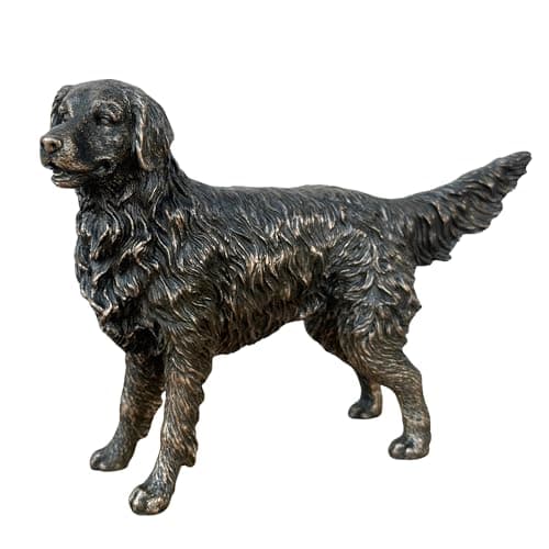 Image of Animal Crackers Retriever Dog figurine sculpture in solid cold cast bronze, gift boxed, great dog lover gift or collectable