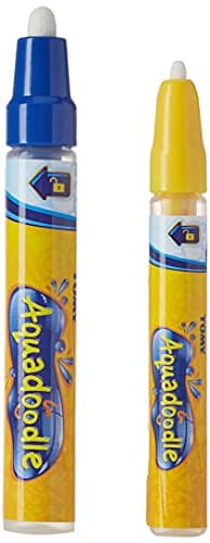 Image of Aquadoodle TOMY Games Thick & Thin Pen Set Mats & Sketch Pads,Compatible with all Mats & Boards,Mess Free Colouring for Baby & Children - Boys & Girls 18 Months, 2, 3, 4 Year +