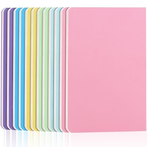 Image of ZCZN A5 Lined Notebooks, 12-Pack, 60 Pages Each, Soft Cover Note Pads Set, 6 Pastel Colours - Ideal for School, Study, Note-Taking