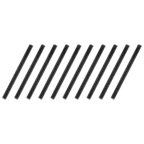 Image of sourcing map 10Pcs Fully All Threaded Rod, 1/4" Thread 20 Pitch 3" Length Carbon Steel Long Threaded Screw Threads Black Zinc Fully Studding Rod Bar for Furniture Garden Mounting Assembly