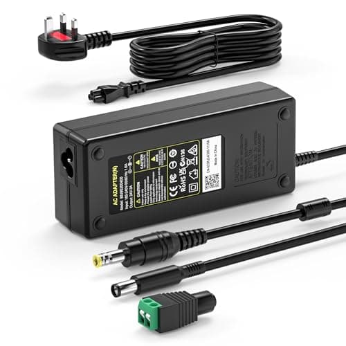 Image of 24V 3A 72W Power Supply for LED Strip Light, CCTV Camera Cisco Router, 3D Printer, LCD Monitors, Speaker Adapter Cable, UK plug, Wall Charger, and More Power Supply Cable Adapter【5.5 * 2.5/2.1mm】