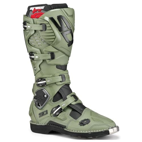 Image of SIDI | Offroad Motorcycle Boots, Professional Motocross Boots for Men CROSSFIRE 3, Adjustable and Replaceable Buckles, Flex System, Hyper Extension Block, Army Black, 10.5 UK