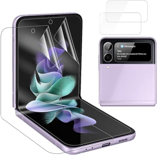 Image of [2 Pack] High Definition Hydrogel Screen Protector for Samsung Galaxy Z Flip3 / Samsung Galaxy Z Flip 3, Upgraded High Sensitivity Non-breakable Flexible TPU Screen Protector(No Tempered Glass)