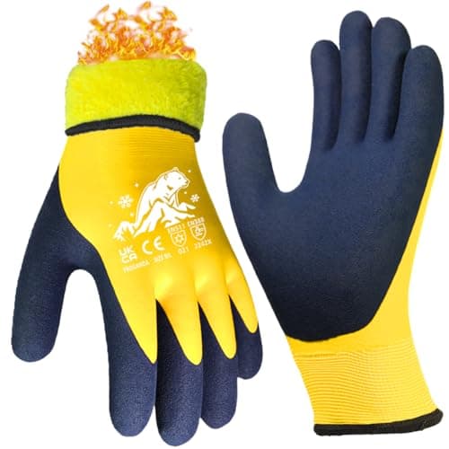 Image of PROGANDA Waterproof Thermal Winter Work Gloves Fleece Liner Insulated Warm for Outdoor Cold Weather Car Washing Gardening Fishing Multipurpose