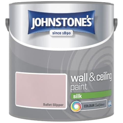 Image of Ballet Slipper Johnstone’s Wall & Ceiling Silk Paint 2.5L – Smooth Silk Finish, Excellent Coverage, Quick Dry, Low Odour Interior Paint for Walls & Ceilings