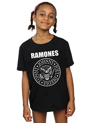 Image of Absolute Cult Ramones Girls Presidential Seal T-Shirt Black 12-13 Years