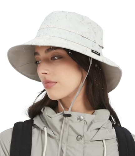 Image of Creekstone Bucket Hat Waterproof Rain Hat for Women Men Sun Hats UPF50+ Packable Summer Hat Hiking Travel Floppy Sun Hat (UK, Alpha, One Size, Cool Grey)