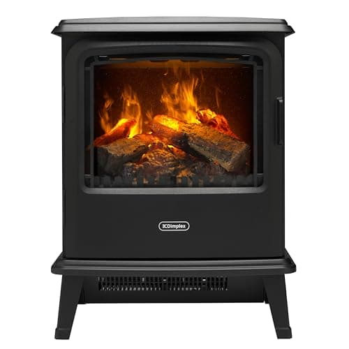 Image of Dimplex Bayport Optimyst Water Vapour Electric Stove Fire, Real Flame Effect, Black Fireplace, Log Fuel Bed, 1000W/2000W Fan Heater, Energy Efficient Flame Only, Adjustable Thermostat, Remote Control