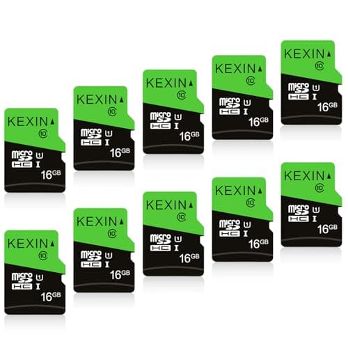 Image of KEXIN Micro SD Card 16GB 10-Pack, MicroSDHC Memory Card Class 10 High Speed UHS-I U1 TF Card for GoPro, Action Camera