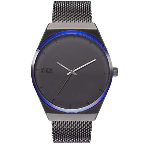 Image of STORM CIRERO Slate Men's Watch with Large Chunky dial, Lazer Coloured Rim and Adjustable Thick mesh Strap