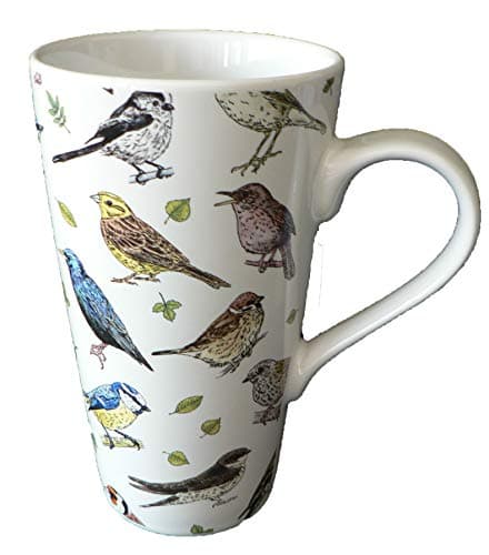 Image of Garden Birds Latte Mug Large Ceramic Latte Mug 3/4pt Capacity