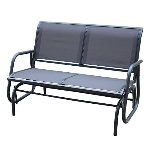 Image of CHARLES BENTLEY Steel 2 Seater Rocking Bench - Grey