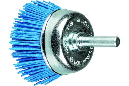 Image of PFERD Cup Brush Untwisted TBU Fine (BLUE) | Diameter 50 mm Shaft Diameter 6 mm Blue Filament Diameter 1.10 mm | 43740166 - for Drills