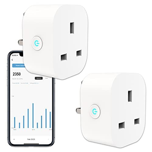 Image of ANTELA Smart Plug with Energy Monitoring, Alexa Voice Control, 2,4GHz WiFi Plug, Smart Life APP Wireless Remote Control and Timer Function, Work with Alexa and Google Home, 13A (2 Packs)