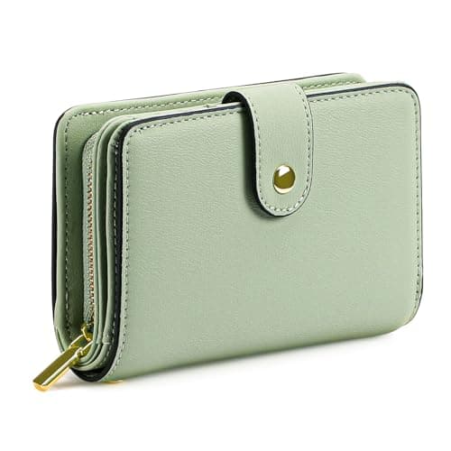 Image of GAEKEAO Ladies Leather Purse RFID Blocking Women's Wallet Bifold Ladies Credit Card Wallet with Zip Around Coins Section Real Leather Purse