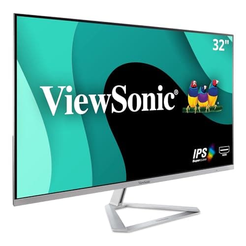 Image of ViewSonic VX3276-MHD-2 32 Inch IPS Full HD Monitor with VGA, HDMI, DisplayPort, Eye Care for Work and Entertainment at Home, Silver