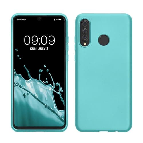 Image of kwmobile Case for Huawei P30 Lite Case - Soft Slim Metallic TPU Silicone Cover - Metallic Mint Green