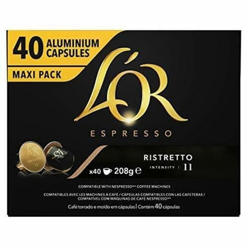 Image of L'OR Espresso Ristretto Coffee Pods x40 Intensity 11 (Pack of 1, Total 40 Capsules)
